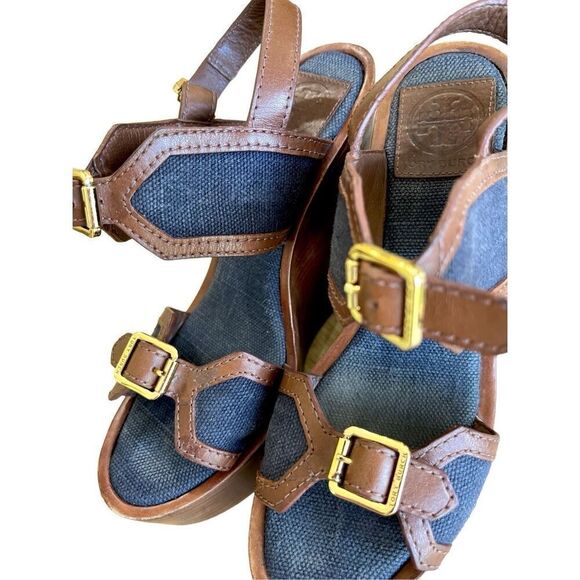 Tory Burch Florian High Wedge Sandal Size 7 - Picture 6 of 15